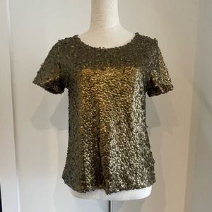 H&M Gold Sequin Shirt, Size Small